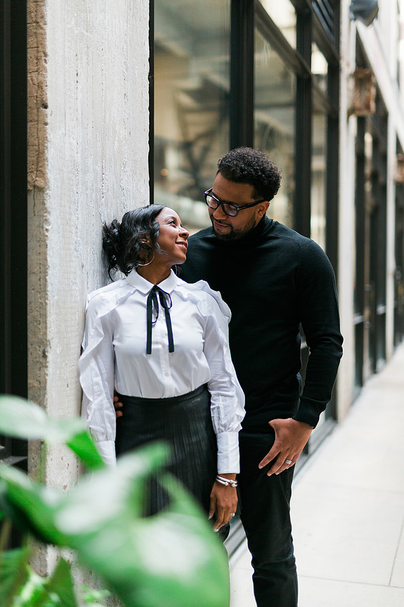 Joyful family moment captured outdoors at Ponce City Market during the holidays.
