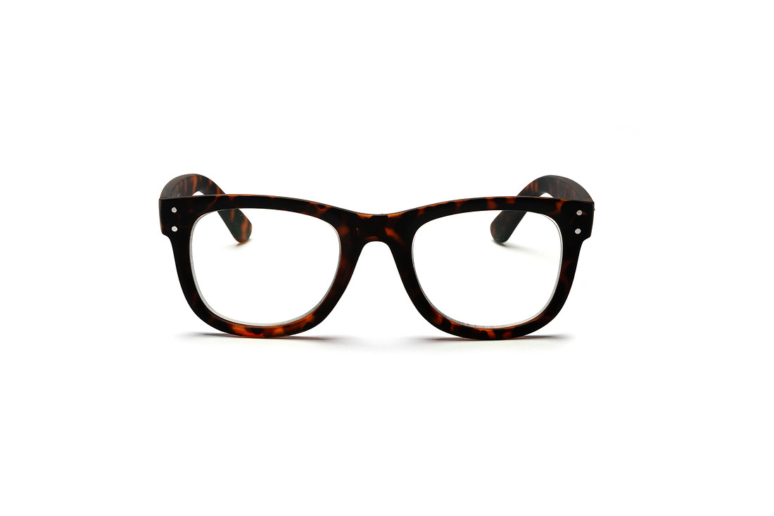 eyeglasses photographed on a white background with professional editing and lighting
