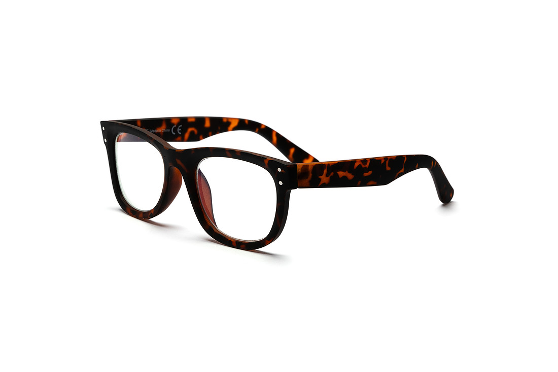 eyeglasses photographed on a white background with professional editing and lighting