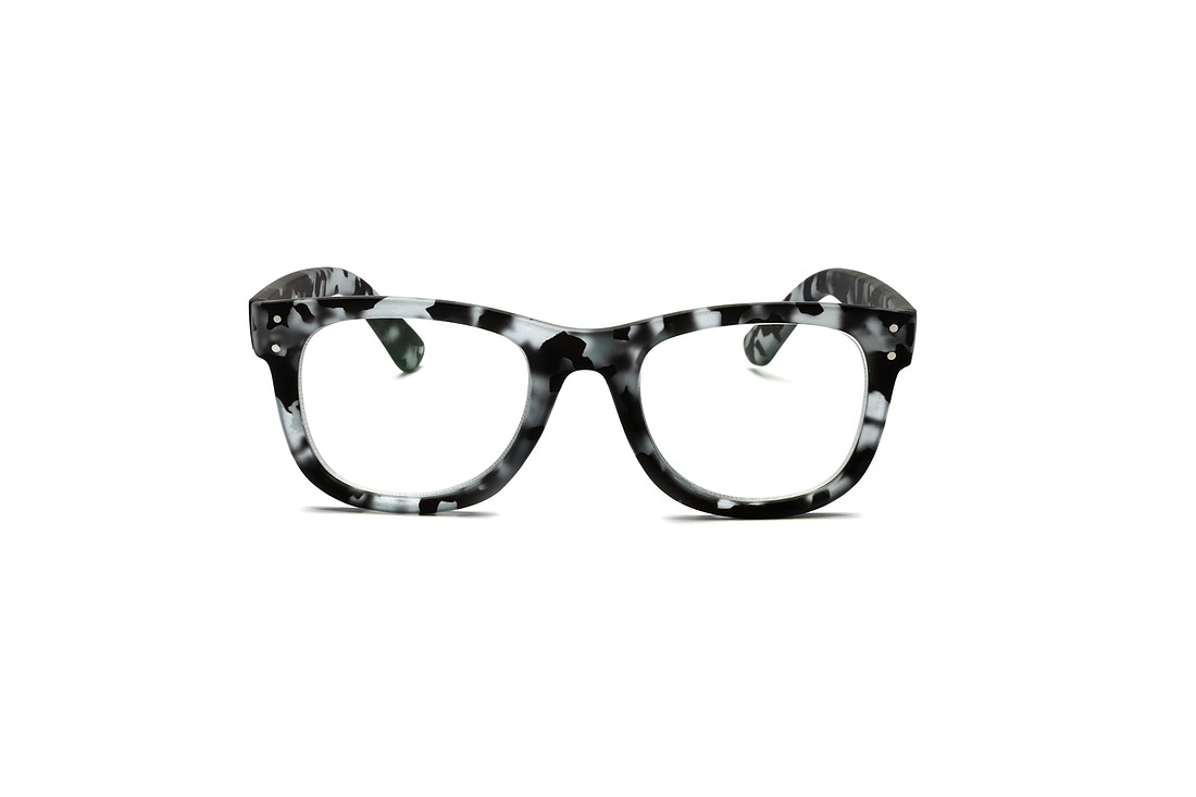 eyeglasses photographed on a white background with professional editing and lighting