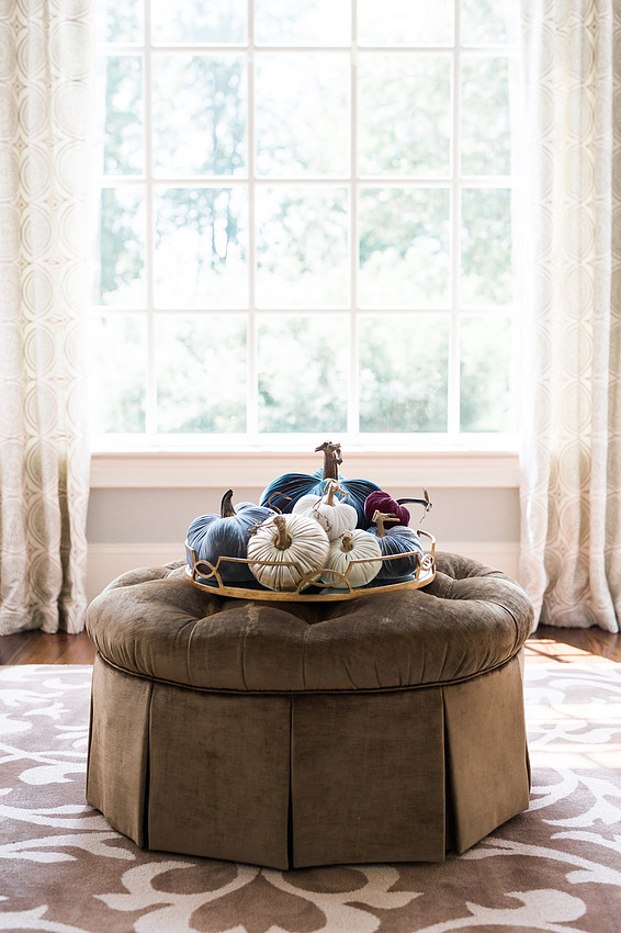 Styled product photo of artisan velvet pumpkins for Etsy shop listing
