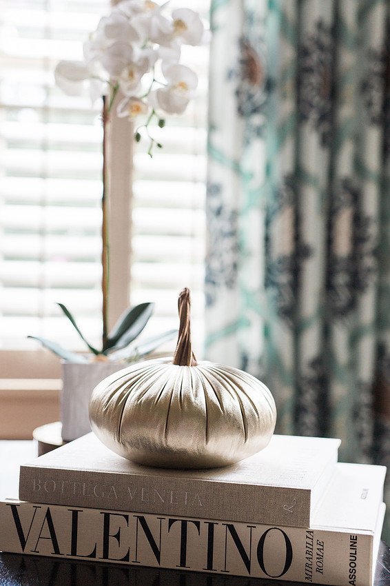 Styled product photo of artisan velvet pumpkins for Etsy shop listing
