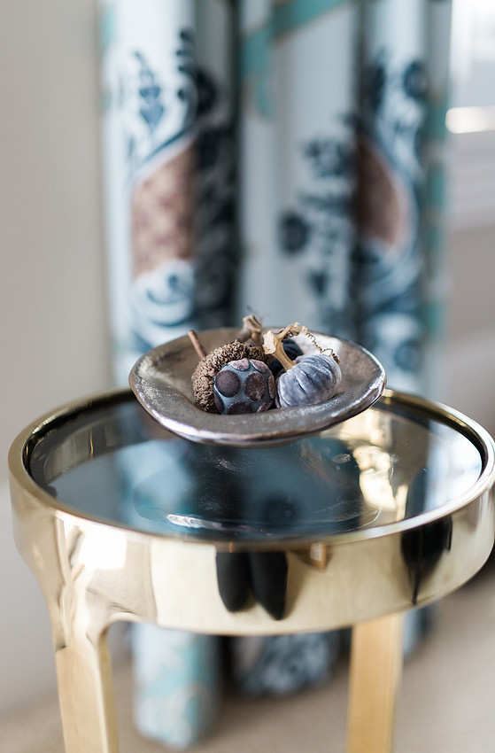 Styled product photo of artisan velvet pumpkins for Etsy shop listing